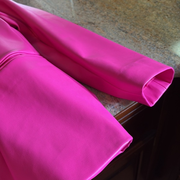 Steve Madden vegan leather, hot pink blazer - Picture 9 of 10